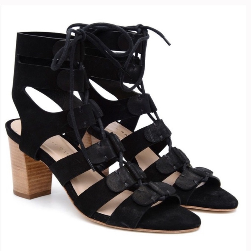 Loeffler Randall Suede Thea Lace Up Sandal Size 6